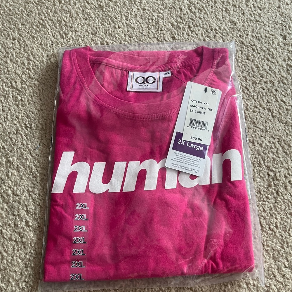 Pink human shirt 2xl